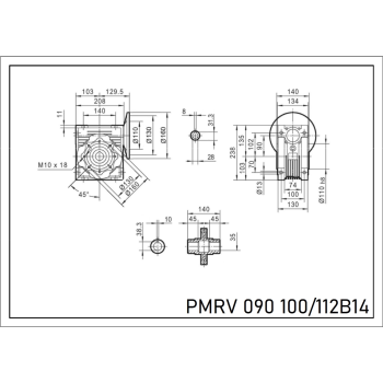 Reduktor PM 090 1/10 100 B14